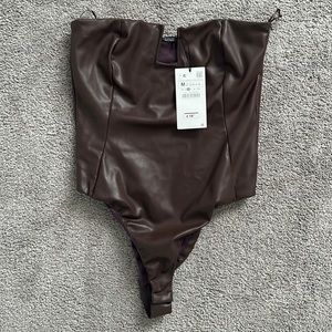 Brown tube top. Zara